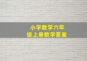 小学数学六年级上册数学答案