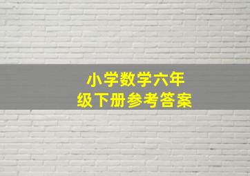 小学数学六年级下册参考答案