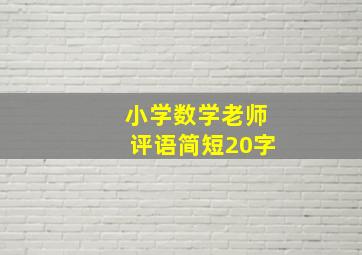 小学数学老师评语简短20字