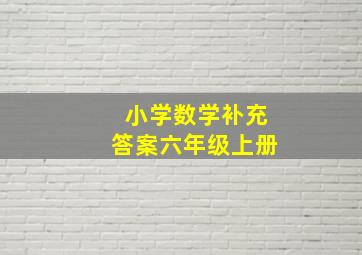 小学数学补充答案六年级上册