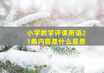 小学数学评课用语21条内容是什么意思