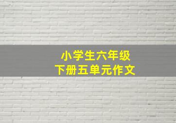 小学生六年级下册五单元作文