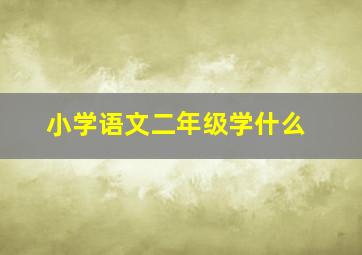 小学语文二年级学什么