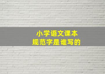 小学语文课本规范字是谁写的