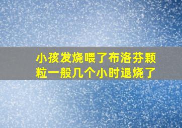 小孩发烧喂了布洛芬颗粒一般几个小时退烧了