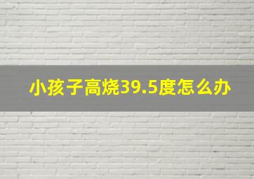 小孩子高烧39.5度怎么办