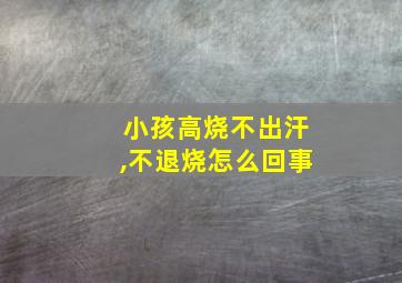 小孩高烧不出汗,不退烧怎么回事