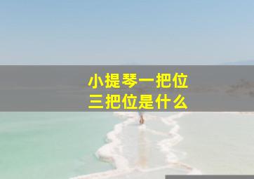 小提琴一把位三把位是什么