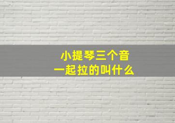 小提琴三个音一起拉的叫什么