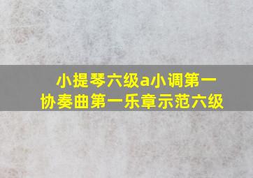 小提琴六级a小调第一协奏曲第一乐章示范六级