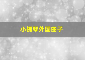 小提琴外国曲子