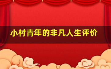 小村青年的非凡人生评价