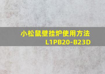 小松鼠壁挂炉使用方法L1PB20-B23D