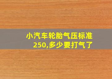 小汽车轮胎气压标准250,多少要打气了