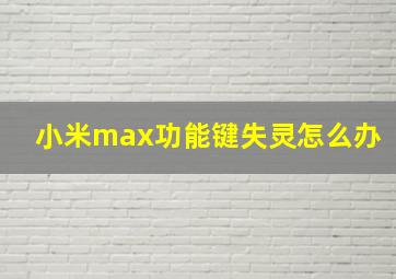 小米max功能键失灵怎么办