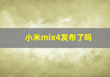 小米mix4发布了吗