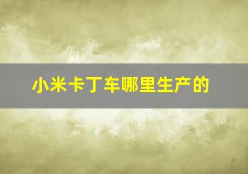 小米卡丁车哪里生产的