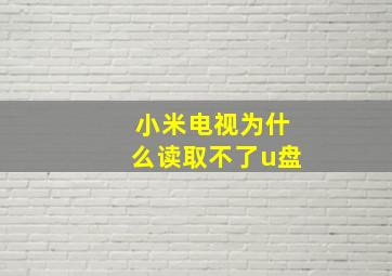 小米电视为什么读取不了u盘