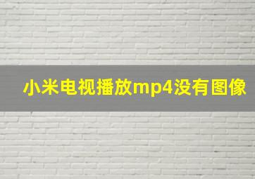 小米电视播放mp4没有图像