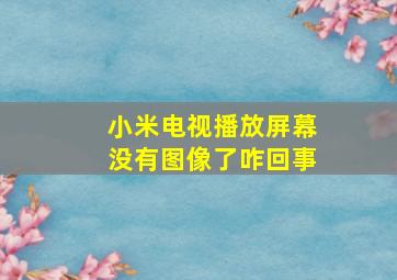 小米电视播放屏幕没有图像了咋回事