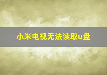 小米电视无法读取u盘