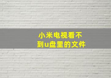 小米电视看不到u盘里的文件