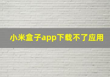 小米盒子app下载不了应用