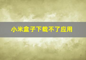 小米盒子下载不了应用