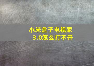 小米盒子电视家3.0怎么打不开