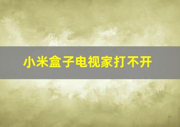 小米盒子电视家打不开