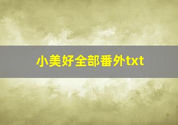 小美好全部番外txt