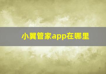 小翼管家app在哪里