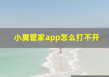 小翼管家app怎么打不开