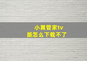 小翼管家tv版怎么下载不了