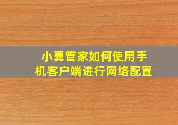 小翼管家如何使用手机客户端进行网络配置