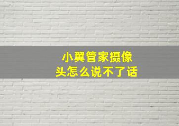 小翼管家摄像头怎么说不了话