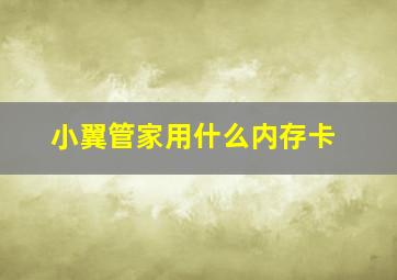 小翼管家用什么内存卡