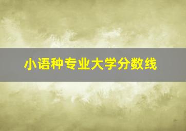 小语种专业大学分数线