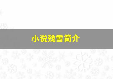 小说残雪简介