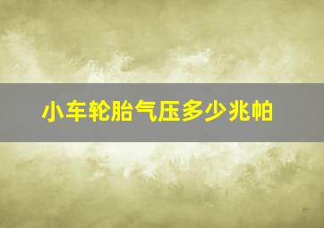 小车轮胎气压多少兆帕