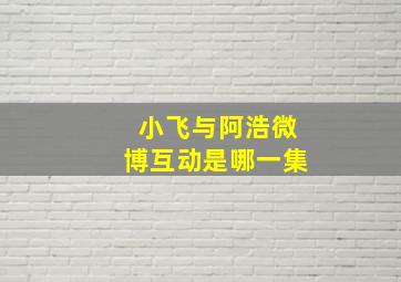 小飞与阿浩微博互动是哪一集