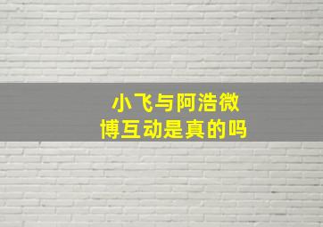 小飞与阿浩微博互动是真的吗