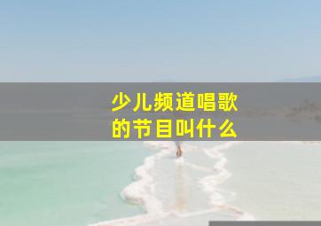 少儿频道唱歌的节目叫什么