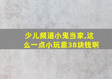 少儿频道小鬼当家,这么一点小玩意38块钱啊