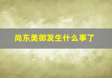 尚东美御发生什么事了