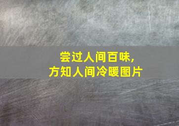 尝过人间百味,方知人间冷暖图片