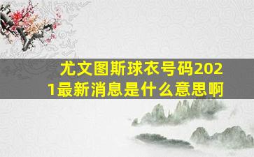 尤文图斯球衣号码2021最新消息是什么意思啊