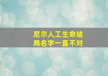 尼尔人工生命结局名字一直不对