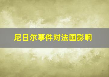 尼日尔事件对法国影响