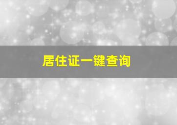 居住证一键查询